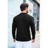 COOFANDY Mens Knit Polo Shirts Casual Long Sleeve Classic Polo Shirts Button Down Golf Shirts(Black)
