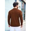 COOFANDY Mens Knit Polo Shirts Casual Long Sleeve Classic Polo Shirts Button Down Golf Shirts(Brown)