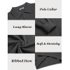 COOFANDY Mens Knit Polo Shirts Casual Long Sleeve Classic Polo Shirts Button Down Golf Shirts(Dark Gray)