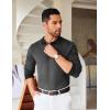 COOFANDY Mens Knit Polo Shirts Casual Long Sleeve Classic Polo Shirts Button Down Golf Shirts(Herringbone Grey)