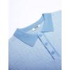 COOFANDY Mens Knit Polo Shirts Casual Long Sleeve Classic Polo Shirts Button Down Golf Shirts(Herringbone Light Blue)