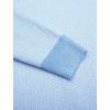 COOFANDY Mens Knit Polo Shirts Casual Long Sleeve Classic Polo Shirts Button Down Golf Shirts(Herringbone Light Blue)