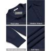 COOFANDY Mens Knit Polo Shirts Casual Long Sleeve Classic Polo Shirts Button Down Golf Shirts(Navy Blue)