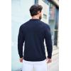 COOFANDY Mens Knit Polo Shirts Casual Long Sleeve Classic Polo Shirts Button Down Golf Shirts(Navy Blue)