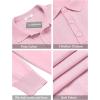 COOFANDY Mens Knit Polo Shirts Casual Long Sleeve Classic Polo Shirts Button Down Golf Shirts(Pink)