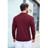 COOFANDY Mens Knit Polo Shirts Casual Long Sleeve Classic Polo Shirts Button Down Golf Shirts(Wine Red)