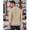COOFANDY Mens Knit Polo Shirts Long Sleeve Casual Polo Sweaters Shirt Waffle Textured Collared Sweater(Apricot)