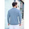 COOFANDY Mens Knit Polo Shirts Long Sleeve Casual Polo Sweaters Shirt Waffle Textured Collared Sweater(Blue)