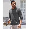 COOFANDY Mens Knit Polo Shirts Long Sleeve Casual Polo Sweaters Shirt Waffle Textured Collared Sweater(Dark Gray)