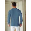 COOFANDY Mens Knit Polo Shirts Long Sleeve Casual Polo Sweaters Shirt Waffle Textured Collared Sweater(Denim Blue)