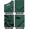 COOFANDY Mens Knit Polo Shirts Long Sleeve Casual Polo Sweaters Shirt Waffle Textured Collared Sweater(Drak Green)