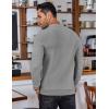 COOFANDY Mens Knit Polo Shirts Long Sleeve Casual Polo Sweaters Shirt Waffle Textured Collared Sweater(Light Grey)