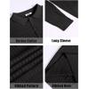 COOFANDY Mens Knit Polo Shirts Long Sleeve Casual Polo Sweaters Shirt Waffle Textured Collared Sweater(Ribbed Black)