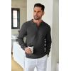 COOFANDY Mens Knit Polo Shirts Long Sleeve Sweater Casual Polo Shirts Lightweight Collared T Shirts(Dark Grey)