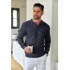 COOFANDY Mens Knit Polo Shirts Long Sleeve Sweater Casual Polo Shirts Lightweight Collared T Shirts(Navy Blue)
