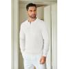 COOFANDY Mens Knit Polo Shirts Long Sleeve Sweater Casual Polo Shirts Lightweight Collared T Shirts(White)