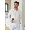 COOFANDY Mens Knit Polo Shirts Long Sleeve Sweater Casual Polo Shirts Lightweight Collared T Shirts(White)