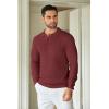 COOFANDY Mens Knit Polo Shirts Long Sleeve Sweater Casual Polo Shirts Lightweight Collared T Shirts(Wine Red)