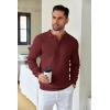 COOFANDY Mens Knit Polo Shirts Long Sleeve Sweater Casual Polo Shirts Lightweight Collared T Shirts(Wine Red)