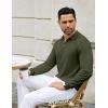 COOFANDY Mens Knit Polo Sweater Casual Long Sleeve Quarter Zip Polo Sweater Classic Golf Shirts(Army Green)