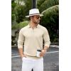 COOFANDY Mens Knit Polo Sweater Casual Long Sleeve Quarter Zip Polo Sweater Classic Golf Shirts(Beige)