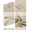 COOFANDY Mens Knit Polo Sweater Casual Long Sleeve Quarter Zip Polo Sweater Classic Golf Shirts(Beige)
