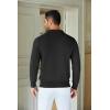 COOFANDY Mens Knit Polo Sweater Casual Long Sleeve Quarter Zip Polo Sweater Classic Golf Shirts(Black)
