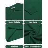 COOFANDY Mens Knit Polo Sweater Casual Long Sleeve Quarter Zip Polo Sweater Classic Golf Shirts(Dark Green)