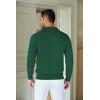 COOFANDY Mens Knit Polo Sweater Casual Long Sleeve Quarter Zip Polo Sweater Classic Golf Shirts(Dark Green)