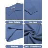 COOFANDY Mens Knit Polo Sweater Casual Long Sleeve Quarter Zip Polo Sweater Classic Golf Shirts(Denim Blue)