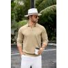 COOFANDY Mens Knit Polo Sweater Casual Long Sleeve Quarter Zip Polo Sweater Classic Golf Shirts(Khaki)