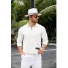 COOFANDY Mens Knit Polo Sweater Casual Long Sleeve Quarter Zip Polo Sweater Classic Golf Shirts(White)