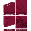 COOFANDY Mens Knit Polo Sweater Casual Long Sleeve Quarter Zip Polo Sweater Classic Golf Shirts(Wine Red)