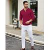 COOFANDY Mens Knit Polo Sweater Casual Long Sleeve Quarter Zip Polo Sweater Classic Golf Shirts(Wine Red)
