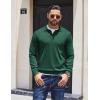 COOFANDY Mens Knit Polo Sweater Long Sleeve Polo Collared Sweaters Hidden Button Casual Pullover Sweater(Dark Green)