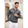 COOFANDY Mens Knit Polo Sweater Long Sleeve Polo Collared Sweaters Hidden Button Casual Pullover Sweater(Dark Grey)