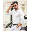 COOFANDY Mens Knit Polo Sweater Long Sleeve Polo Collared Sweaters Hidden Button Casual Pullover Sweater(White)