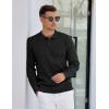 COOFANDY Mens Knit Polo Sweater Long Sleeve Polos Lightweight Casual Dress Pullover Sweaters(Black)