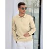 COOFANDY Mens Knit Polo Sweater Long Sleeve Polos Lightweight Casual Dress Pullover Sweaters(Champagne)