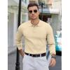 COOFANDY Mens Knit Polo Sweater Long Sleeve Polos Lightweight Casual Dress Pullover Sweaters(Champagne)