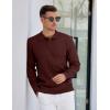 COOFANDY Mens Knit Polo Sweater Long Sleeve Polos Lightweight Casual Dress Pullover Sweaters(Coffee)