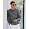 COOFANDY Mens Knit Polo Sweater Long Sleeve Polos Lightweight Casual Dress Pullover Sweaters(Grey)