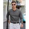 COOFANDY Mens Knit Polo Sweater Long Sleeve Polos Lightweight Casual Dress Pullover Sweaters(Grey)