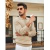 COOFANDY Mens Knit Polo Sweater Long Sleeve Polos Lightweight Casual Dress Pullover Sweaters(Khaki)