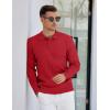 COOFANDY Mens Knit Polo Sweater Long Sleeve Polos Lightweight Casual Dress Pullover Sweaters(Red)