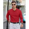 COOFANDY Mens Knit Polo Sweater Long Sleeve Polos Lightweight Casual Dress Pullover Sweaters(Red)