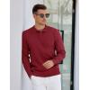 COOFANDY Mens Knit Polo Sweater Long Sleeve Polos Lightweight Casual Dress Pullover Sweaters(Wine Red)