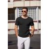COOFANDY Men’s Knit T Shirt Short Sleeve Crewneck Casual Vintage T-Shirts Summer Twist Knitted Pullover Tee(Black)