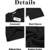 COOFANDY Men’s Knit T Shirt Short Sleeve Crewneck Casual Vintage T-Shirts Summer Twist Knitted Pullover Tee(Black)
