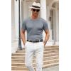COOFANDY Men’s Knit T Shirt Short Sleeve Crewneck Casual Vintage T-Shirts Summer Twist Knitted Pullover Tee(Grey)